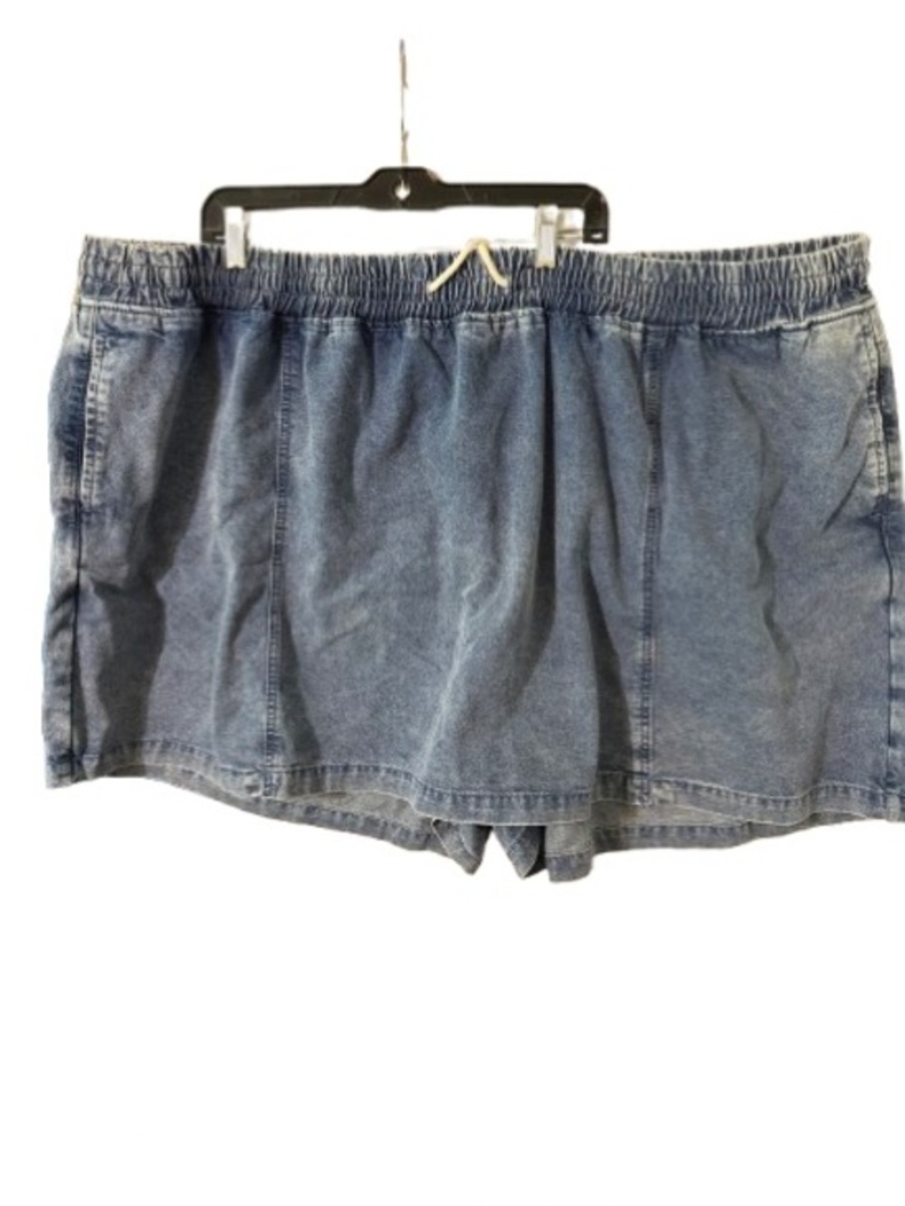 BloomChic Light Blue Elastic Waist Denim Skort